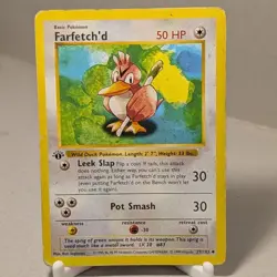 Farfetch'd 27/102 Base Set 1st Edition, 1999 WOTC Vintage Pokemon MP-HP - Image 1
