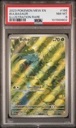 2023 Pokemon 151 Bulbasaur #166 Illustration Rare PSA 8 - Image 1