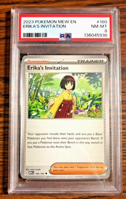 Erika's Invitation Uncommon #160 - PSA NM-MT 8 - Scarlet & Violet 151 - Pokemon - Image 1