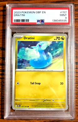 Dratini Regular Common #157 - PSA MINT 9 - 2023 SV Obsidian Flames - Pokemon TCG - Image 1