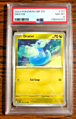 Dratini Regular Common #157 - PSA NM-MT 8 - 2023 Obsidian Flames - Pokemon TCG - Image 1