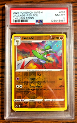 Gallade Reverse Holo #081 - PSA NM-MT 8 - 2021 SWSH Chilling Reign - Pokemon TCG - Image 1