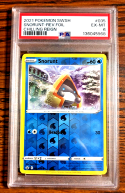 Snorunt Reverse Holo #035 - PSA EX-MT 6 - 2021 SWSH Chilling Reign - Pokemon TCG - Image 1