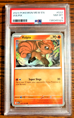 Vulpix Regular Common #037 - PSA NM-MT 8 - Scarlet & Violet 151 - Pokemon TCG - Image 1