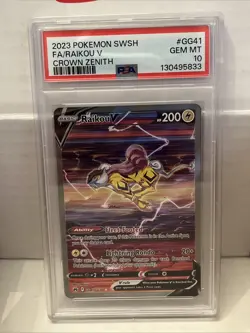 Pokemon Raikou V Crown Zenith GG41/GG70 PSA 10 - Image 1