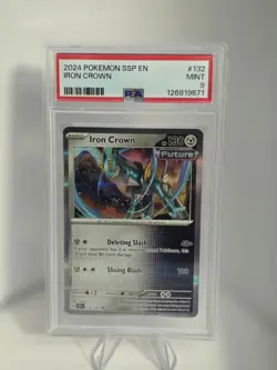 Pokemon TCG PSA 9 Mint Iron Crown 132/191 Sv08: Surging Sparks Reverse Holo - Image 1