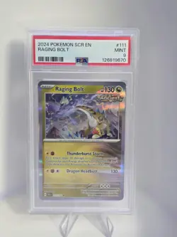 Pokemon TCG PSA 9 Mint Raging Bolt 111/142 Sv07: Stellar Crown Holo - Image 1