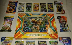 🔥Pokemon Dragonite EX Box w/ Cosmic Eclipse Evolving Skies Packs & Flashfire🔥 - Image 4