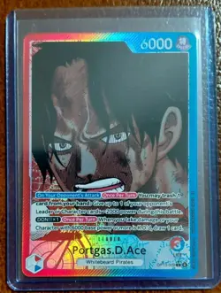 One Piece Portgas.D.Ace OP13-002 Alt Art Leader ENGLISH Carrying On His Will NM - Image 1