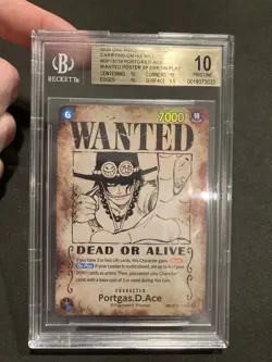 2025 One Piece Portgas.D.Ace SP OP13-19 *ERROR* Wanted Poster BGS 10 PRISTINE - Image 1