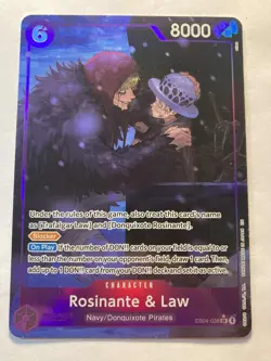 One Piece Rosinante & Law (Alternate Art) EB04-038 The Azure Sea's Seven Foil NM - Image 1
