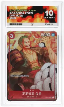One Piece Card Game Zoro ST01-013 SR Chinese New Year Promo Ace 10 Gem Mint - Image 1