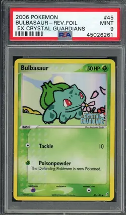 PSA 9 Bulbasaur EX Crystal Guardians 45/100 Reverse Holo Pokemon Card B13 - Image 1