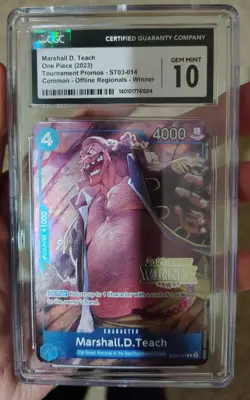 One Piece Marshall D Teach Offline Regional Winner Prize Card CGC 10 NM GEM MINT - Image 3
