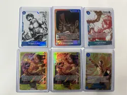 One Piece TCG Ace Op13-002, Op07-119, St22-010, Op07-053, Op13-119 Card Lot - Image 1