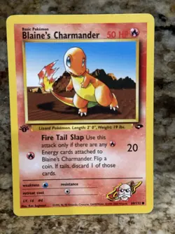 Blaine's Charmander 60/132 Gym Challenge 1st Edition Pokemon Card - Image 1