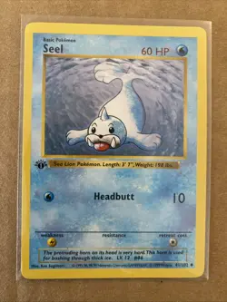 Pokemon TCG Seel Base Set 41/102 1st Edition Never Played Near Mint - Image 1