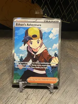 Pokemon TCG Ethan's Adventure Full Art Trainer Card 221/182 Destined Rivals - Image 1