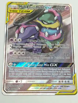 Pokemon Muk & Alolan Muk GX 197/214 Alt Art Unbroken Bonds Near Mint NM - Image 1