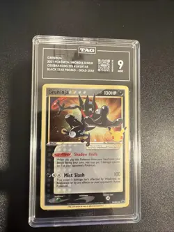 Pokemon TCG Greninja Gold Star SWSH144 Celebrations Black Star Promo TAG 9 - Image 1