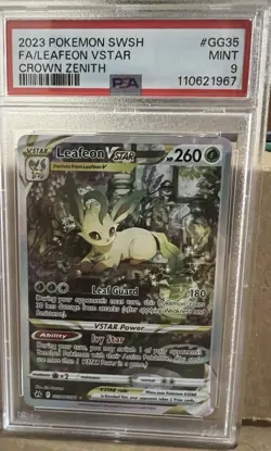 2023 Pokemon SWSH Crown Zenith Leafeon VStar GG35/GG70 Full Art PSA 9 - Image 1
