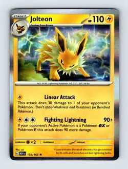 Jolteon - Scarlet & Violet 151 135/165 - Holo Rare - NM - Pokemon TCG - Image 1