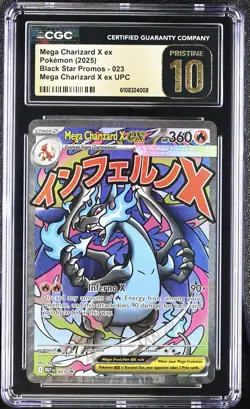 Mega Charizard X ex 2025 Pokemon Black Star Promos CGC 10 #023 - Image 1