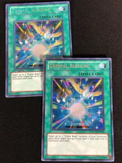 Yugioh Crystal Blessing RYMP-EN050 Secret X2 (MP) One is 1st - Image 1