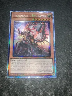 Yu-Gi-Oh! Fiendsmith Engraver RA04-EN049 Prismatic Collector’s Rare 1st Ed NM - Image 1
