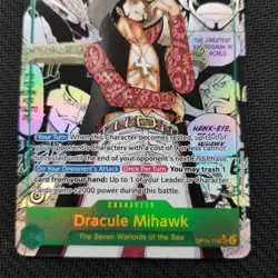 One Piece TCG Azure's Seas Seven Dracule Mihawk OP14-119 SEC Manga (English) - Image 3