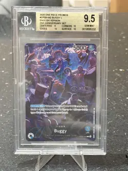 One Piece Buggy Leader OP09-042 2nd Anniversary BGS 9.5 Gem Mint - Image 1