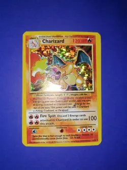 CARD CHARIZARD 4/102 - 1ST EDITION BASE SET CUSTOM REPLICA ART POKEMON HOLO-FOIL - Image 3