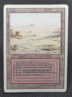 MTG Badlands- DAMAGED/INKED -3rd Edition Magic the Gathering Card # 282 - Image 1