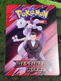 Destined Rivals Trainer Tip Pre Release Card Giovanni And Mewtwo Nm - Image 1