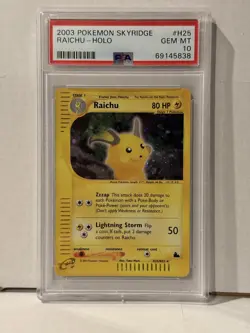 2003 POKEMON SKYRIDGE #H25 RAICHU-HOLO PSA 10 - Image 1