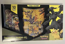 Pokemon TCG Pikachu and Zekrom-GX Tag Team Premium Collection, New Sealed - Image 1