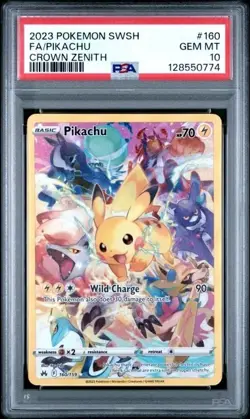 PIKACHU #160 PSA 10 2023 POKEMON SWORD & SHIELD CROWN ZENITH FULL ART - Image 1
