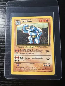 Machoke 34/102 Base Set Unlimited Uncommon WOTC Vintage Pokemon - Image 1