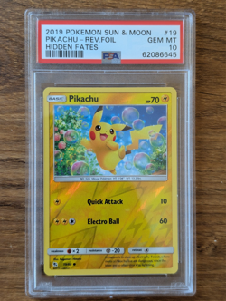 2020 Pokemon Hidden Fates PSA 10 PIkachu #30 #19 Reverse Foil Hol - Image 1