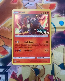 Entei SM219 Black Star Promos S&M Cosmic Eclipse Stamped Holo Pokemon 2019 NM - Image 1