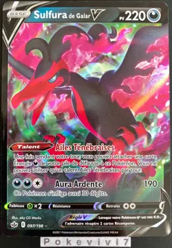 Carte Pokemon SULFURA 097/198 V Ultra Rare Epee et Bouclier 6 EB06 FR NEUF - Image 1