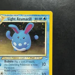 Pokemon Neo Destiny Holo Rare Vintage TCG Foil Light Azumarill 13/105 WotC Swirl - Image 3