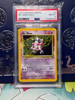 1999 Pokemon Jungle Mr. Mime #6 Holo PSA 8 - Image 1
