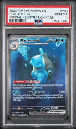 2023 POKEMON MEW EN-151 SPECIAL ILLUSTRATION RARE #200 BLASTOISE EX PSA 10 - Image 1