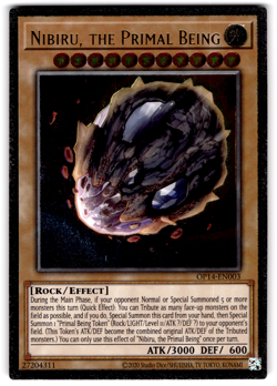 YUGIOH NIBIRU, THE PRIMAL BEING ULTIMATE RARE NM OP14-EN003 - Image 3