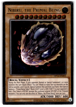 YUGIOH NIBIRU, THE PRIMAL BEING ULTIMATE RARE NM OP14-EN003 - Image 5
