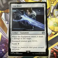 Lion Heart - Final Fantasy - NM - MTG Magic - Uncommon - Artifact Equipment Reg - Image 1