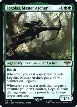 Moderate Play, English MTG Foil Legolas, Master Archer - Foil - Prerelease Promo - Image 1