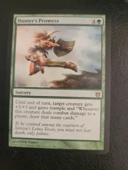 Magic the Gathering MTG Hunter's Prowess (124) Born of the Gods Green Rare LP - Image 1