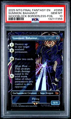 2025 MTG Final Fantasy SUMMON : BAHAMUT Woodblock Borderless Foil #0356 * PSA 10 - Image 1